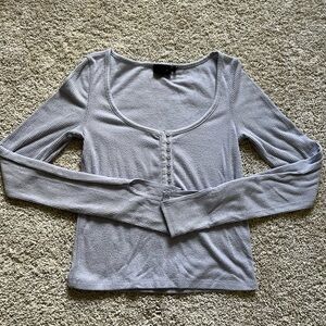 Urban Outfitters Out From Under Size SP Ribbed Light Blue Top Extra Long Sleeve